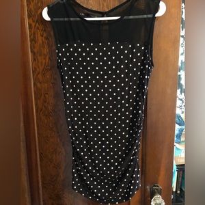 Black and White Polka Dot Maurices Sleeveless Blouse, S